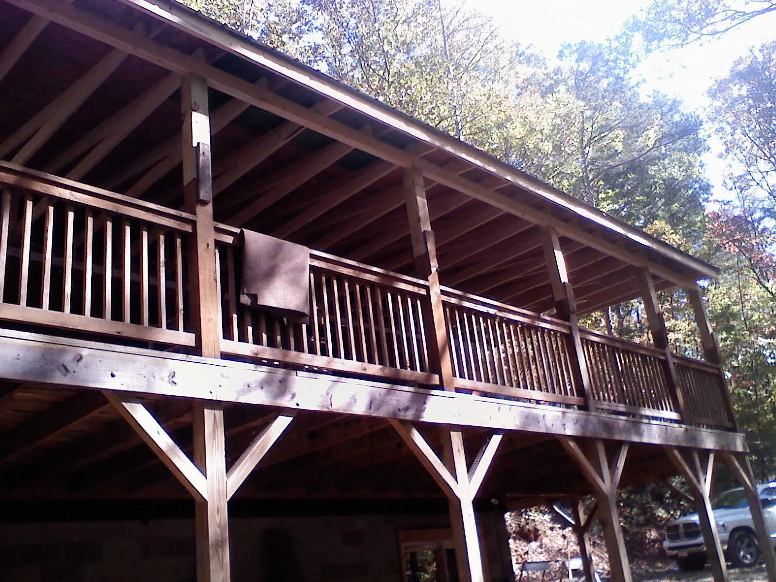 Timber framing under a new elevated porch and deck — Roof Leak Repair in Sugar City by Roofing Brothers
